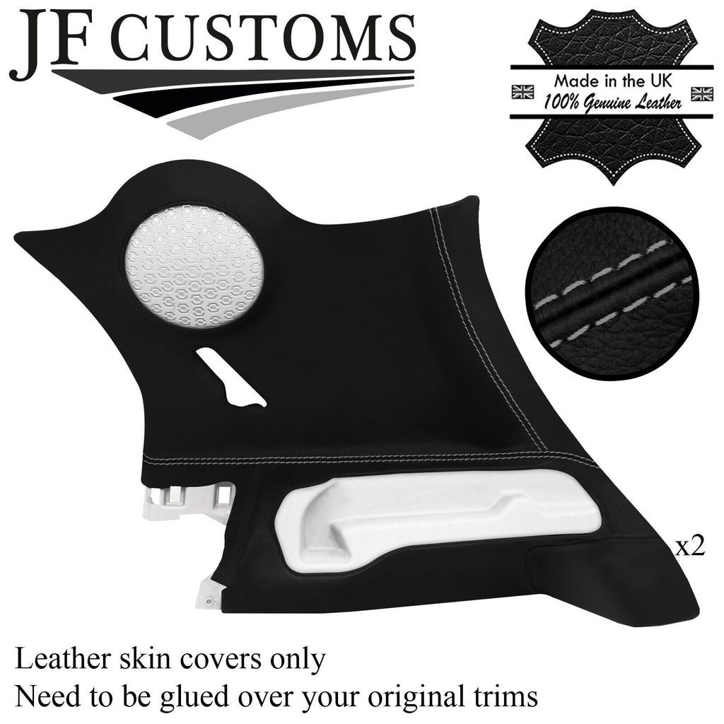 GREY STITCH LEATHER 2X REAR C PILLAR COVERS FOR SMART FORFOUR 453 2014-2019