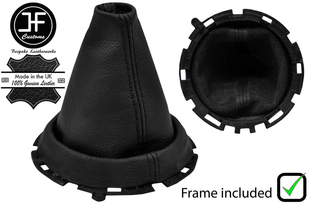BLACK STITCH LEATHER MANAUL GEAR GAITER+PLASTIC FRAME FITS CITROEN C3 2003-2009