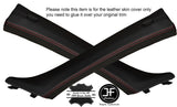 RED STITCH 2X A POST PILLAR LEATHER COVERS FITS BMW 3 SERIES E90 E91 05-12