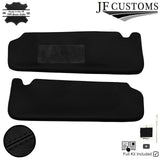 BLACK CROSS STITCH 2X SUN VISOR LEATHER COVERS FOR BMW E90 E91 E92 05-13