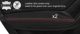 RED STITCH 2X REAR DOOR ARMREST NAPPA LEATHER COVERS FITS AUDI A4 B8 08-15
