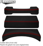 D RED LUX-STITCH LEATHER 3X DASH TRIM COVERS FOR LAND ROVER DEFENDER 07-16