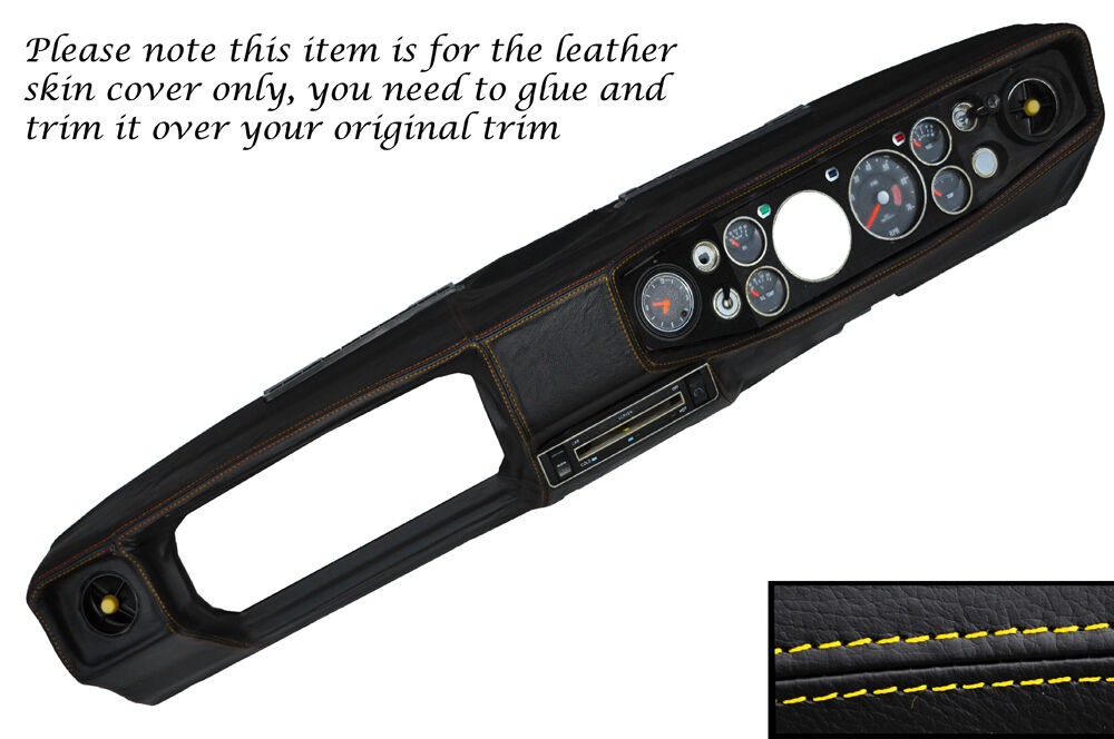 YELLOW STITCH DASH DASHBOARD LEATHER SKIN COVER FITS SUNBEAM RAPIER H120