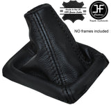 BLACK STITCHING MANUAL LEATHER GEAR GAITER FITS VOLVO S60 D3 MK2 2010-2015