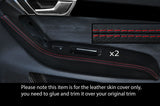 RED STITCHING 2X REAR DOOR HANDLE ARMREST SKIN COVERS FITS AUDI A6 C6 05-11