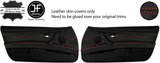RED STITCH 2X FRONT DOOR CARD TRIM&DOOR ARMREST LEATHER COVER FOR BMW E92 E93