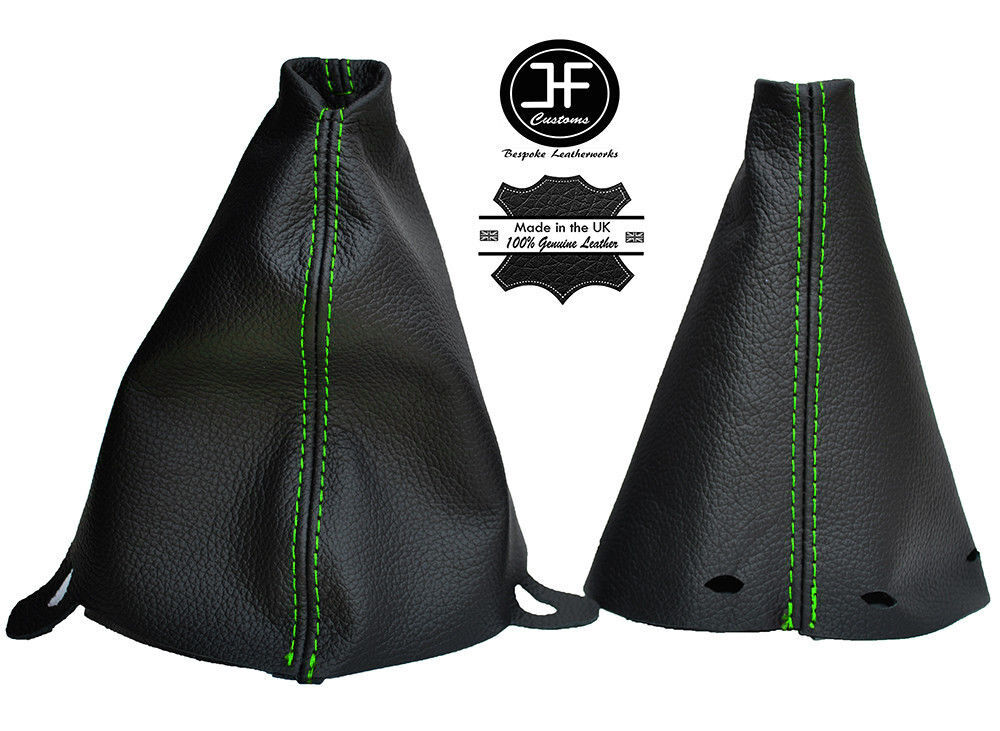 GREEN STICH MANUAL LEATHER GEAR HANDBRAKE GAITER FOR BMW MINI COOPER S ONE R50