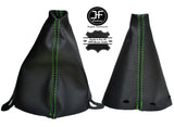 GREEN STICH MANUAL LEATHER GEAR HANDBRAKE GAITER FOR BMW MINI COOPER S ONE R50