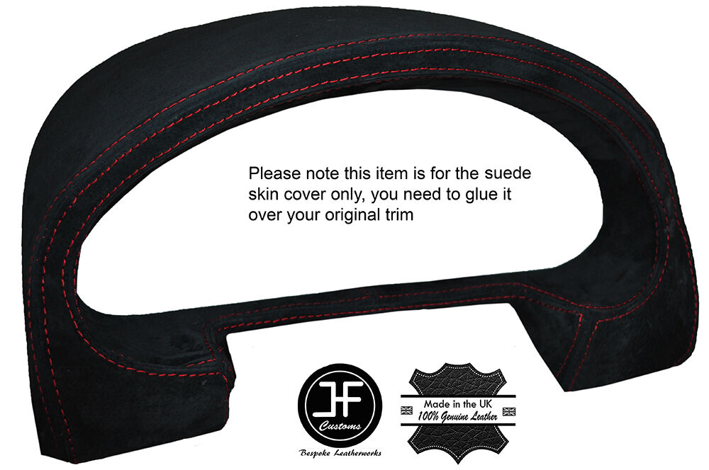 RED STITCH SPEEDO GAUGE HOOD SUEDE COVER FITS MAZDA MX5 MK2 NB 1998-2005
