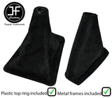 BLACK STITCH SUEDE GAITER SET + METAL FRAME + TOP RING FITS NISSAN SKYLINE R32