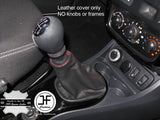 RED STITCH TOP GRAIN LEATHER MANUAL GEAR GAITER FITS DACIA DUSTER 2010-2015