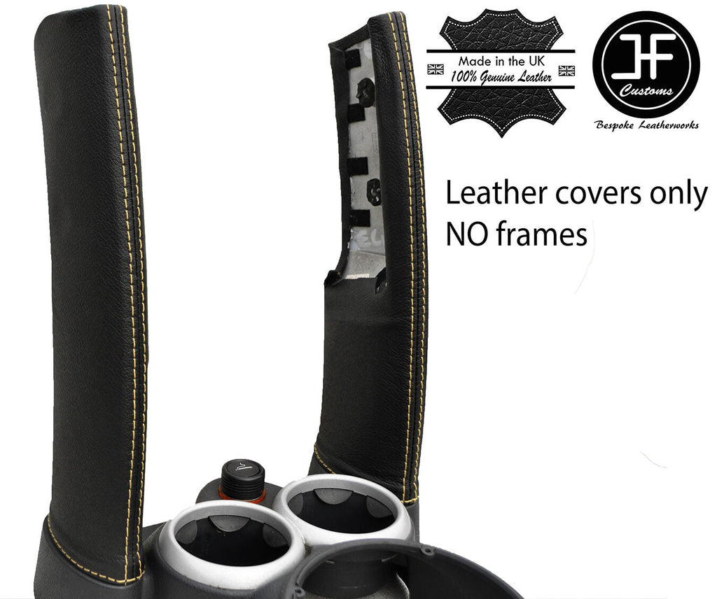 TAN STITCH 2X DOWN TUBES LEATHER COVERS FITS BMW MINI COOPER S R50 R53 01-06