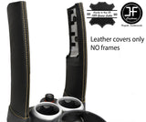 TAN STITCH 2X DOWN TUBES LEATHER COVERS FITS BMW MINI COOPER S R50 R53 01-06