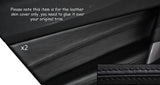 BLACK STITCH 2X FRONT DOOR CARD TRIM LEATHER SKIN COVER FITS CITROEN DS5 11-15
