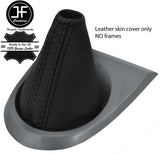 BLACK & BLACK STRIPE REAL LEATHER GEAR GAITER FOR HONDA CIVIC FK2 TYPE S 06-12