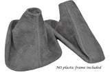 GREY STITCH GRAPHITE SUEDE GEAR HANDBRAKE GAITER FOR BMW 3 SERIES E36 E46