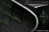 L GREEN DIAMOND STITCH QUILTED LEATHER PADDED PANEL LUXURY PREMIUM 125CM X 85CM