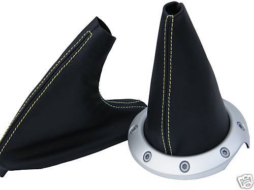 FITS MG TF MGF MK2 YELLOW STITCH LEATHER GEAR + HANDBRAKE CUSTOM NEW MADE IN UK