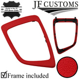 RED ITALIAN LEATHER GEAR SURROUND COVER+FRAME FITS TOYOTA AURIS 12-15 CUSTOM NEW