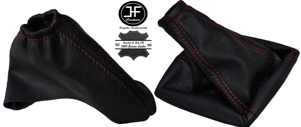 RED STICH MANUAL LEATHER GEAR HANDBRAKE GAITER FOR JAGUAR X-TYPE 2001-2009