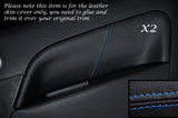 BLUE STITCH 2X REAR DOOR CARD TRIM LEATHER COVERS FITS FIESTA MK6 02-08 5 DR