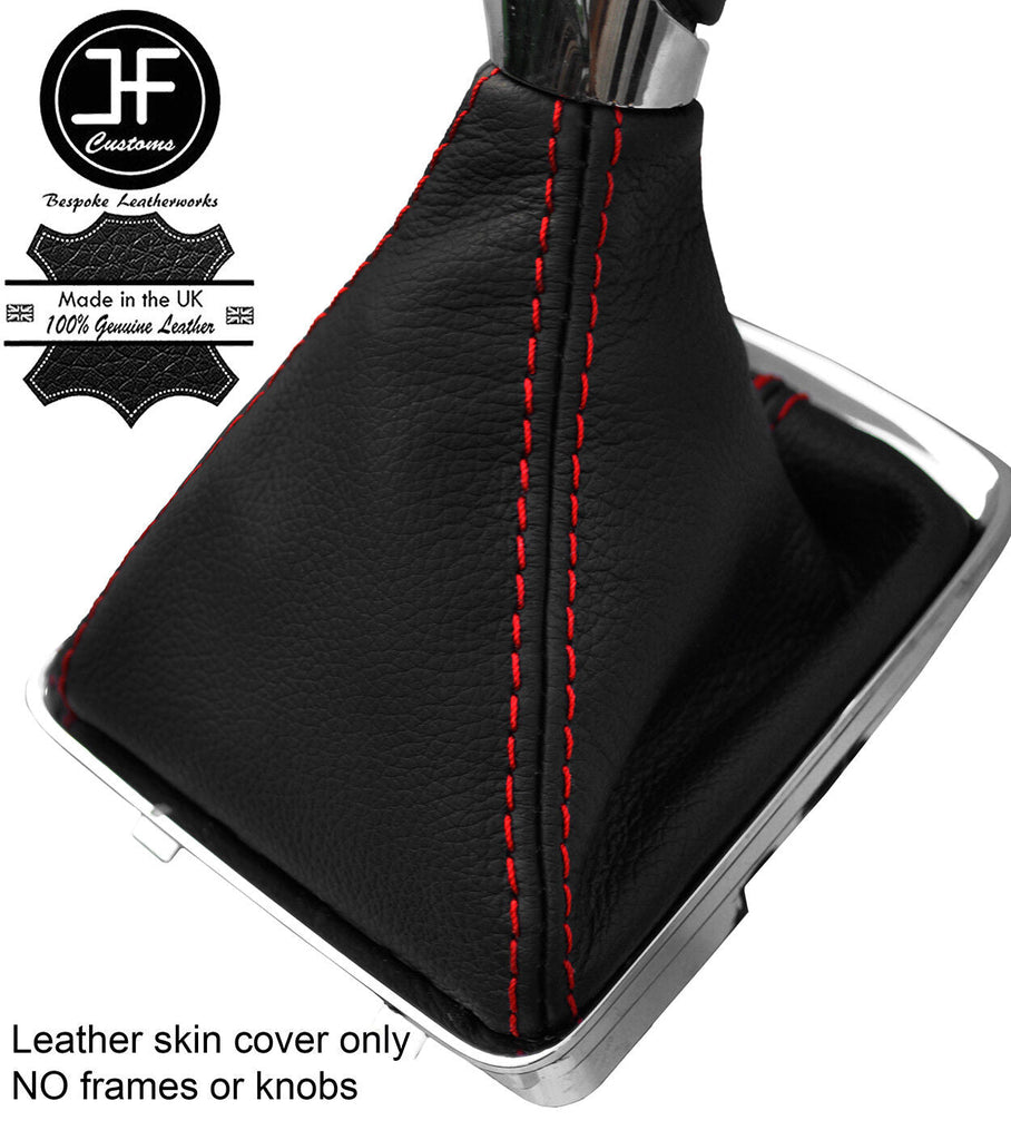 RED STITCH TOP GRAIN LEATHER GEAR GAITER FITS VAUXHALL ZAFIRA C TOURER 12-18