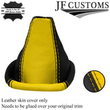 BLACK YELLOW FITS VAUXHALL OPEL CORSA D 2006-2014 LEATHER GEAR GAITER CUSTOM NEW