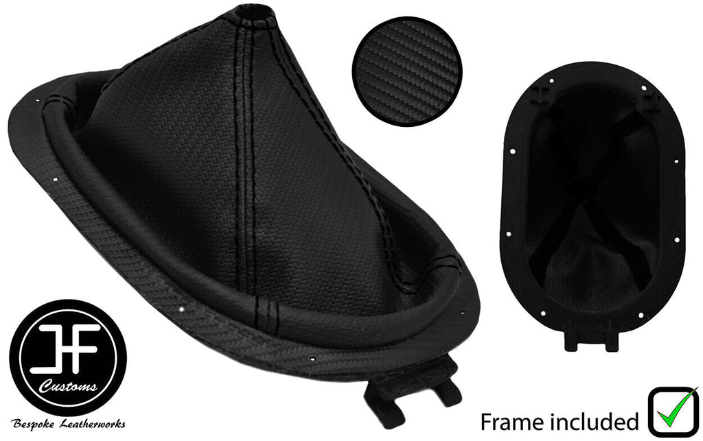 BLACK STITCH CARBON VINYL GEAR GAITER+PLASTIC FRAME FOR JEEP WRANGLER 07-10