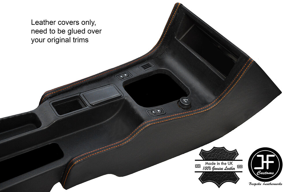 ORANGE STITCH 2X CONSOLE SIDE TRIM LEATHER COVERS FITS FIAT COUPE 1994-2000