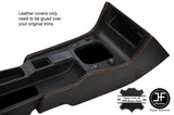 ORANGE STITCH 2X CONSOLE SIDE TRIM LEATHER COVERS FITS FIAT COUPE 1994-2000