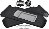 BLACK STITCH 2X SUN VISORS REAL LEATHER COVERS FITS BMW 3 SERIES E90 2005-2013