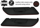 RED STITCH 2X SUN VISORS LEATHER COVERS FOR MERCEDES VITO W447 15-20 2 MIRROR