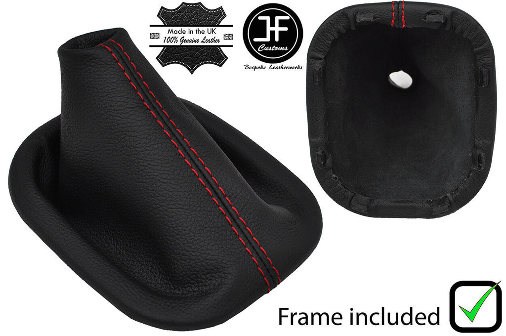 RED STITCH REAL LEATHER GEAR GAITER+PLASTIC FRAME FITS HYUNDAI IX35 2010-2016