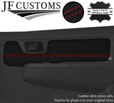 RED STITCH 2X REAR DOOR CARD TRIM SKIN COVERS FITS TOYOTA HILUX 05-15 STYLE 2