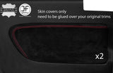 RED STITCH 2X REAR DOOR CARD INSERT SUEDE COVERS FOR HONDA PRELUDE MK4 92-96