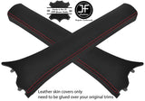RED STITCH 2X A PILLARS TOP GRAIN LEATHER COVERS FITS SMART ROADSTER 03-05