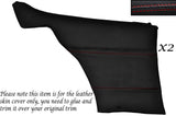 RED STITCH 2X REAR DOOR CARDS LEATHER SKIN COVERS FITS FORD CAPRI MK2 MK3