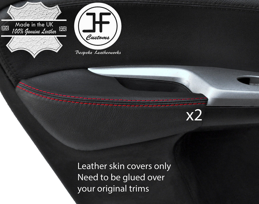 RED STITCH 2X REAR DOOR ARMREST LEATHER COVERS FOR HONDA CIVIC 06-12 STYLE 2