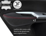 RED STITCH 2X REAR DOOR ARMREST LEATHER COVERS FOR HONDA CIVIC 06-12 STYLE 2