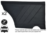 BLACK STITCH 2X REAR DOOR CARD LEATHER COVERS FITS VW SCIROCCO MK1 1974-1980
