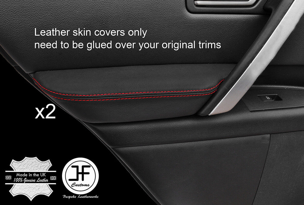 RED STITCH 2X REAR DOOR ARMREST LEATHER COVERS FITS INFINITI FX35 FX45 03-08