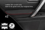 RED STITCH 2X REAR DOOR ARMREST LEATHER COVERS FITS INFINITI FX35 FX45 03-08