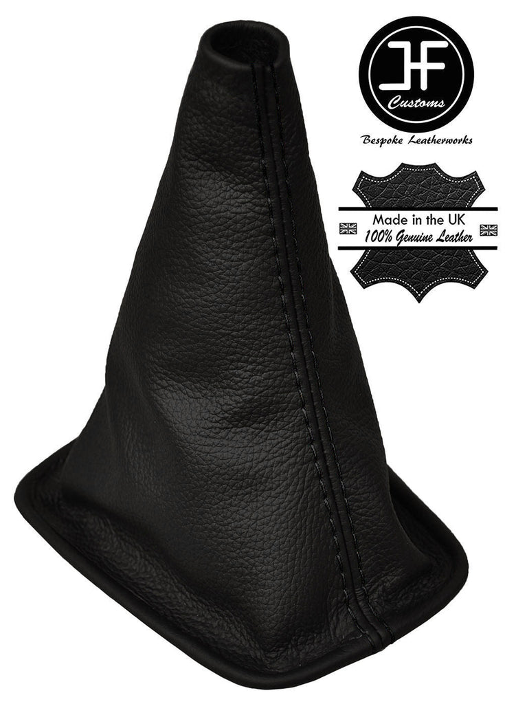 BLACK STITCHING REAL LEATHER GEAR GAITER FITS ALMERA 2000-2005 CUSTOM NEW