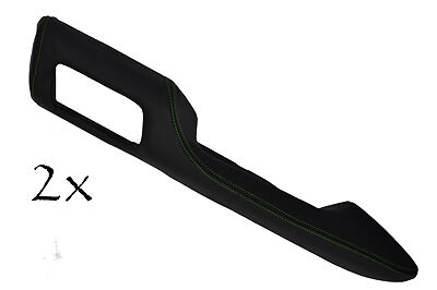 FITS TOYOTA SUPRA MK4 2X green stitch LEATHER DOOR CARD TRIM COVERS CUSTOM NEW