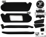 BLACK CROSS STITCH 2X SUN VISOR LEATHER COVERS FOR VAUXHALL ASTRA MK4 98-05 JF1