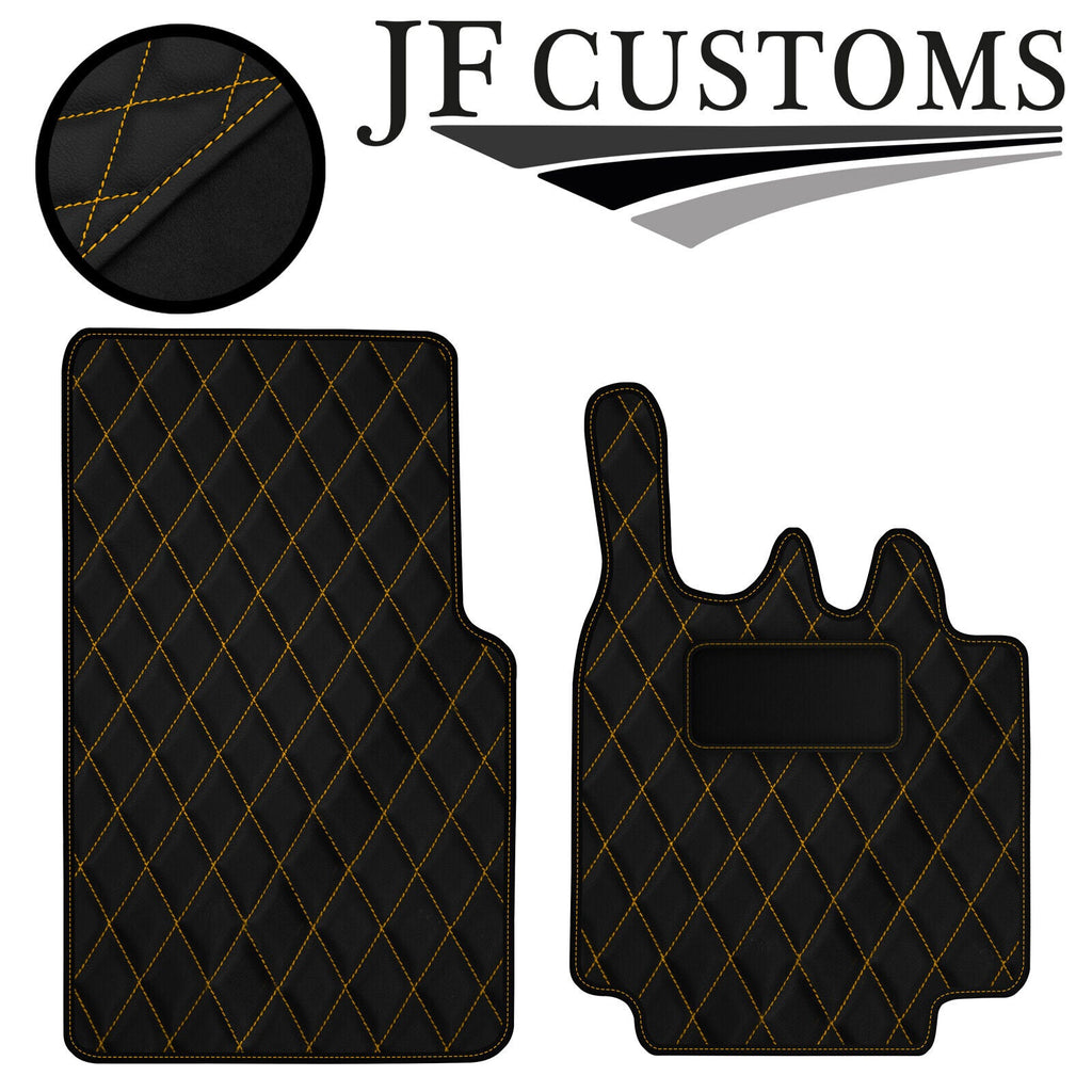 YELLOW DIAMOND  VINYL 2X TAILORED FLOOR CARPETS FOR SMART FORTWO 450 03-07 JF1
