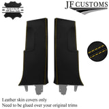 YELLOW STITCH ITALIAN LEATHER PILLAR KIT COVERS FITS SEAT LEON MK2 1P 05-12