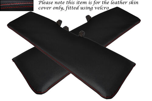 RED STITCHING 2X SUN VISORS LEATHER COVERS ONLY FITS TALBOT MOTORHOME CUSTOM NEW