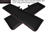 RED STITCHING 2X SUN VISORS LEATHER COVERS ONLY FITS TALBOT MOTORHOME CUSTOM NEW