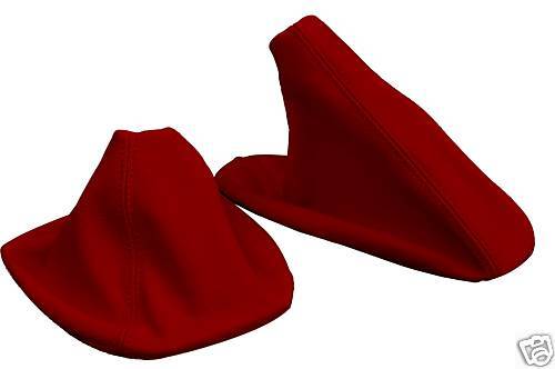 FITS BMW E36 GEAR HANDBRAKE GAITERS GENUINE LEATHER D RED CUSTOM NEW MADE IN UK